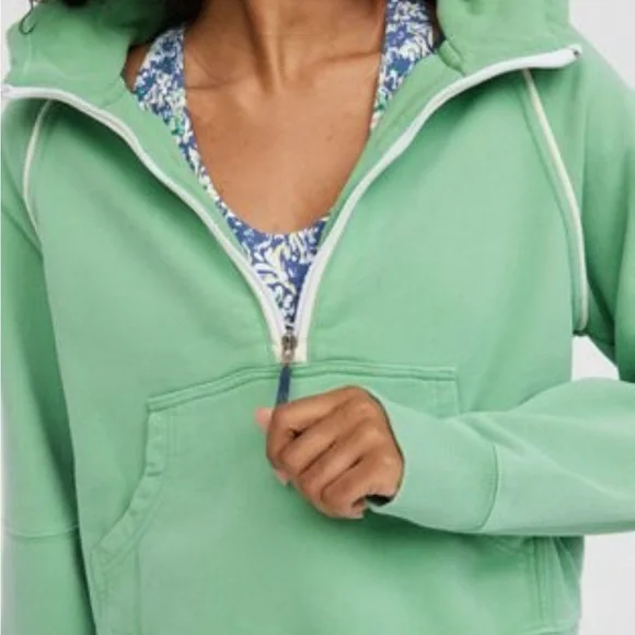 Offline by Aerie Green Half Zip Pullover | Size: M - Picture 2 of 8